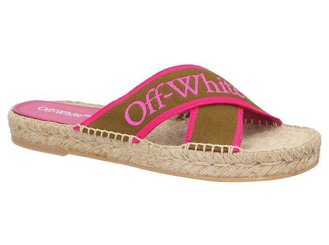 Espadrillas in cotone verde Off White - vista 5