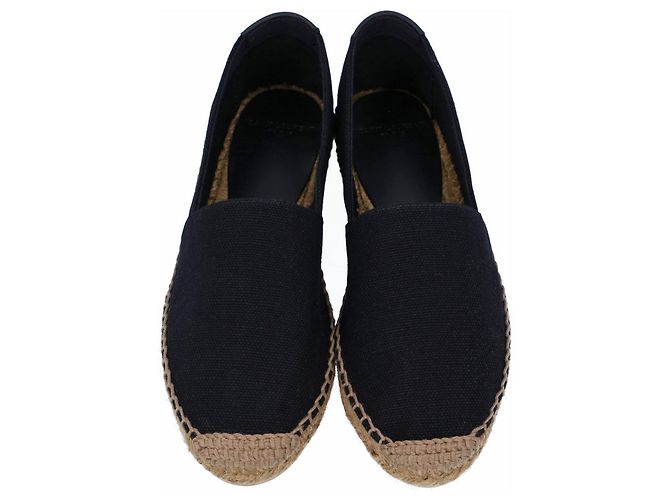 Espadrilles bordadas Saint Laurent en lona negra - vista 3