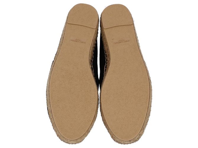 Espadrilles bordadas Saint Laurent en lona negra - vista 6