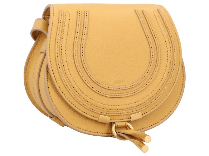 Borsa a sella Marcie Small Chloé Gialla - vista 2