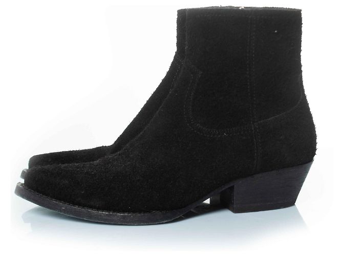 Botas de torno de lã e camurça Lukas da Saint Laurent Preto - vista 2