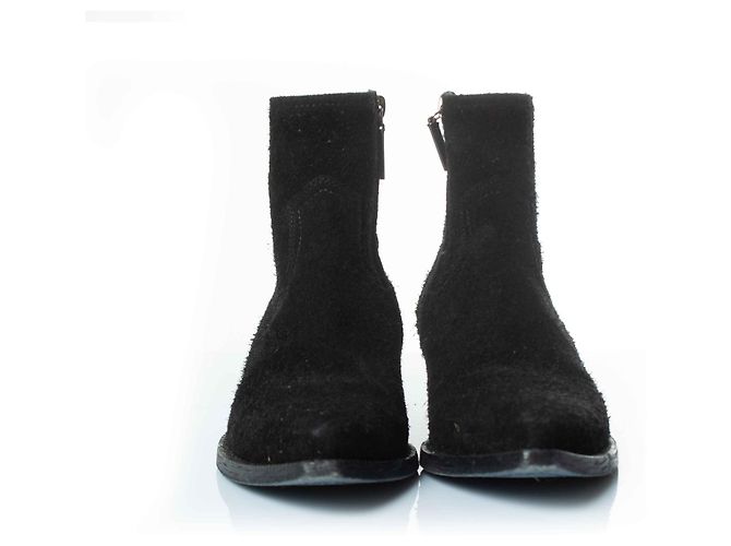 Botas de torno de lã e camurça Lukas da Saint Laurent Preto - vista 4