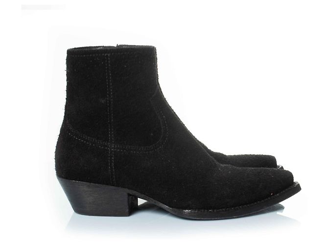 Botas de torno de lã e camurça Lukas da Saint Laurent Preto - vista 5