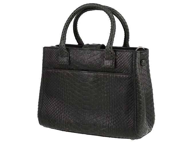 Bolso de compras modelo pequeño de Chanel Neo Executive en pitón gris oscuro - vista 3