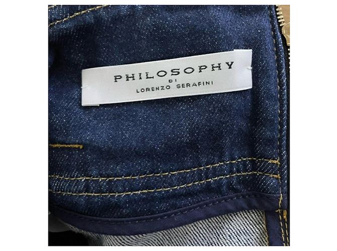 Autre Marque Falda midi con cinturón en denim azul de Philosophy por Lorenzo Serafini Azul claro - vista 3
