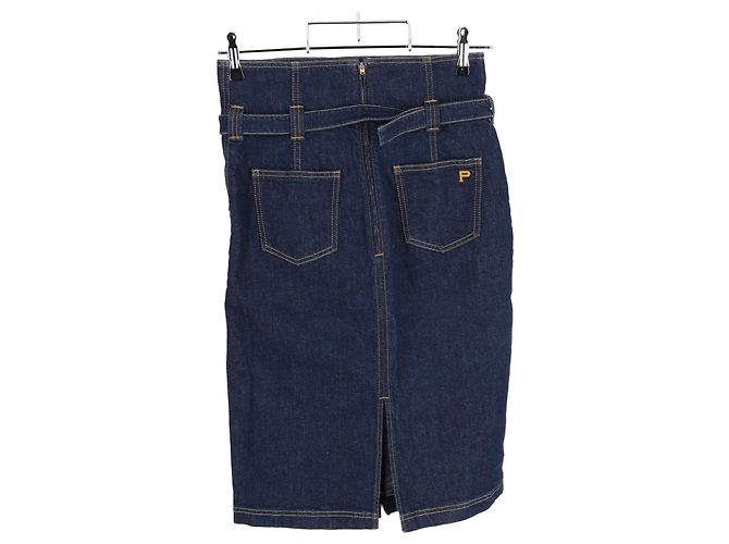 Autre Marque Falda midi con cinturón en denim azul de Philosophy por Lorenzo Serafini Azul claro - vista 5