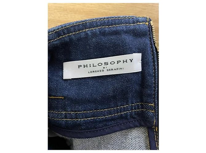 Autre Marque Falda midi con cinturón en denim azul de Philosophy por Lorenzo Serafini Azul claro - vista 6