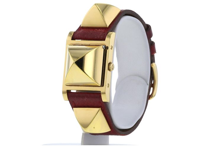 Reloj Hermès Médor en oro chapado Amarillo - vista 2