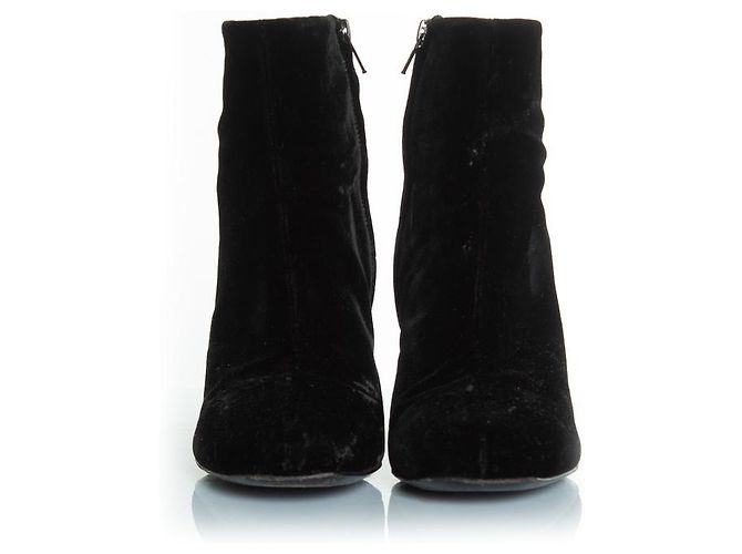 Schwarze Samt-Ankle Boots von Saint Laurent - Ansicht 4