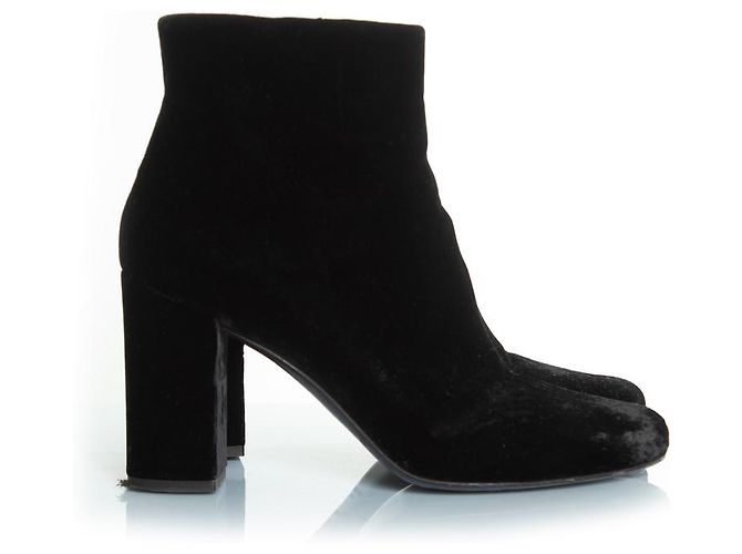 Schwarze Samt-Ankle Boots von Saint Laurent - Ansicht 5