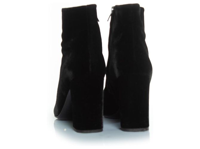 Schwarze Samt-Ankle Boots von Saint Laurent - Ansicht 6