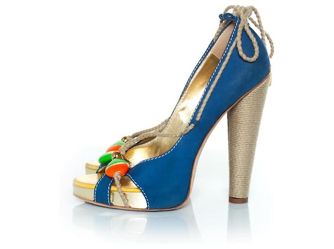 Pump in suede blu candy Dsquared2 - vista 2