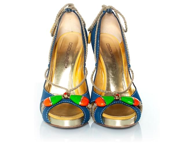 Pump in suede blu candy Dsquared2 - vista 3