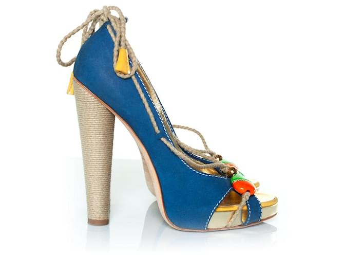 Pump in suede blu candy Dsquared2 - vista 5