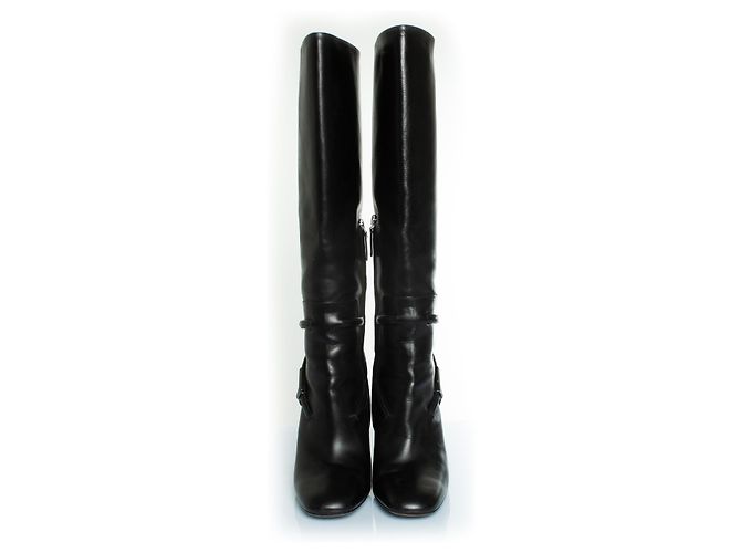 Tom Ford leather boots with T strap Black - view 4