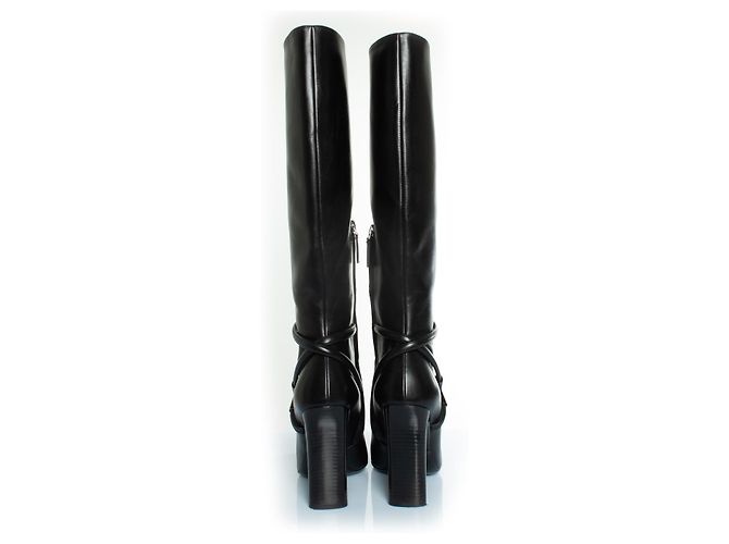 Tom Ford leather boots with T strap Black - view 6