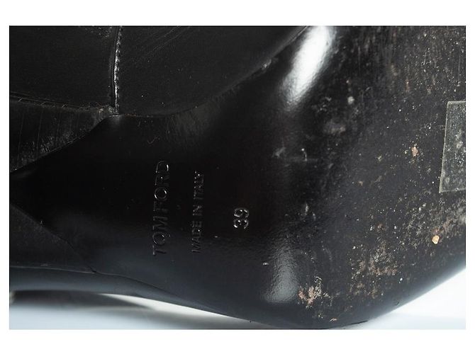 Tom Ford leather boots with T strap Black - view 9