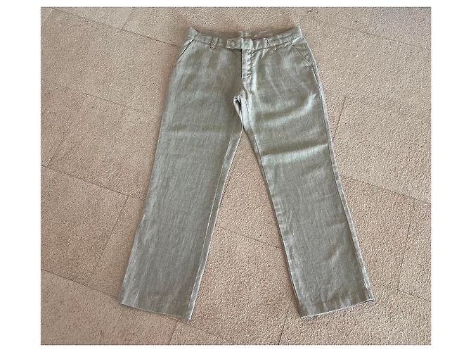 Light khaki raw linen chinos Adolfo Dominguez T.46 - view 11