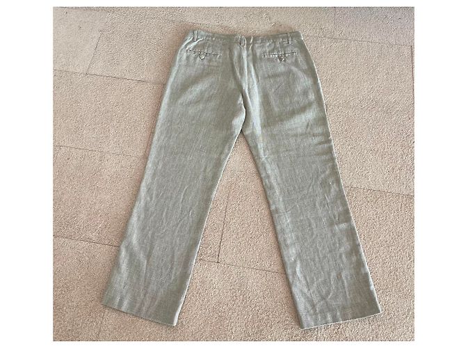 Light khaki raw linen chinos Adolfo Dominguez T.46 - view 12