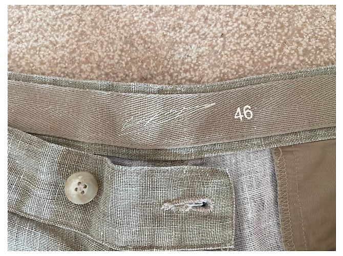 Light khaki raw linen chinos Adolfo Dominguez T.46 - view 14