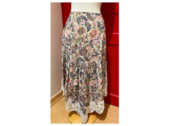 Falda See by Chloé de terciopelo con encaje algodón Multicolor - vista 3