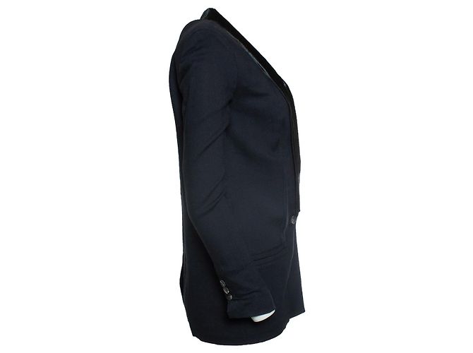 Helmut Lang, Blazer in Blau mit Ponyskin-Revers - Ansicht 4