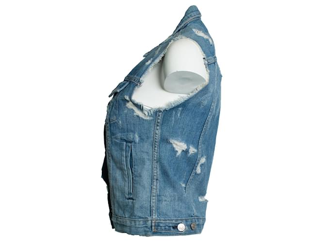Rag & Bone, distressed Denim-Weste Blau - Ansicht 2