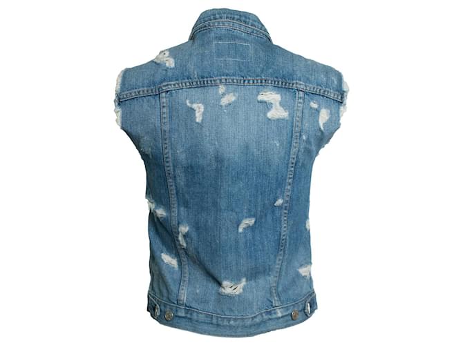 Rag & Bone, distressed Denim-Weste Blau - Ansicht 3