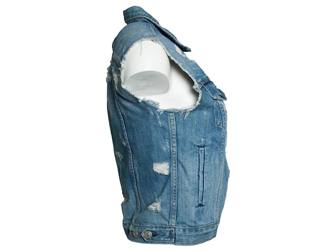 Rag & Bone, distressed Denim-Weste Blau - Ansicht 4