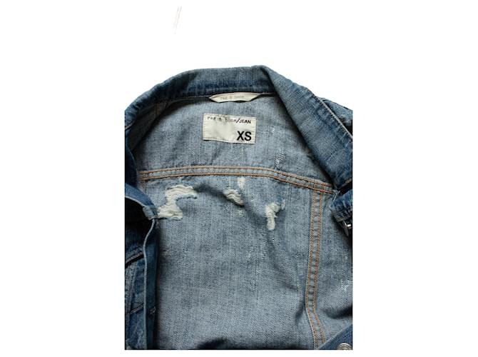 Rag & Bone, distressed Denim-Weste Blau - Ansicht 6