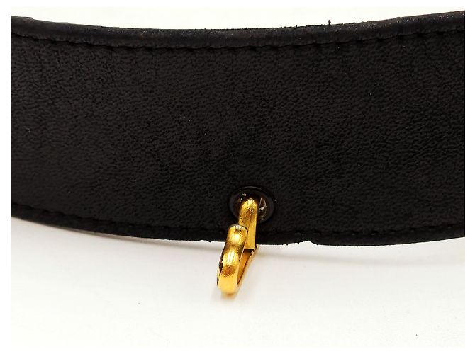 Chanel Vintage Karl Lagerfeld Leder- und Medaillon-Gürtel Schwarz - Ansicht 11