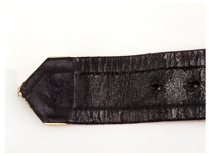 Chanel Vintage Karl Lagerfeld Leder- und Medaillon-Gürtel Schwarz - Ansicht 13