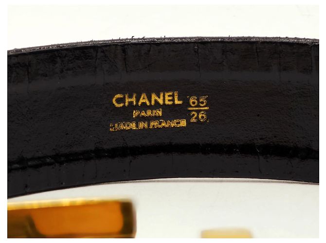 Chanel Vintage Karl Lagerfeld Leder- und Medaillon-Gürtel Schwarz - Ansicht 4