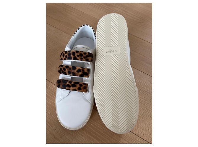 Sneakers Céline Triomphe pelle bianca Bianco - vista 3