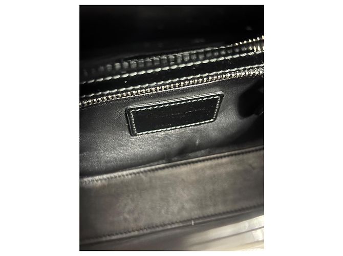 Christian Dior Borsa Mini Lady Dior Nera Laccata Nero Grigio antracite - vista 10