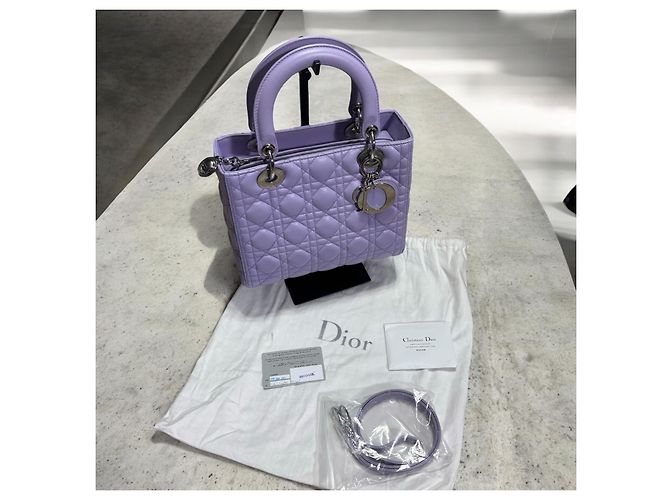 Christian Dior Med Lavender Lady Dior Bag Purple - view 2