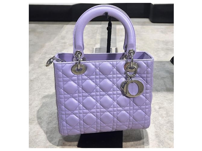 Christian Dior Med Lavender Lady Dior Bag Purple - view 3