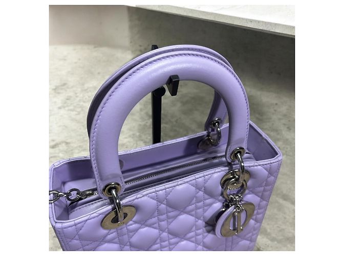 Christian Dior Med Lavender Lady Dior Bag Purple - view 7