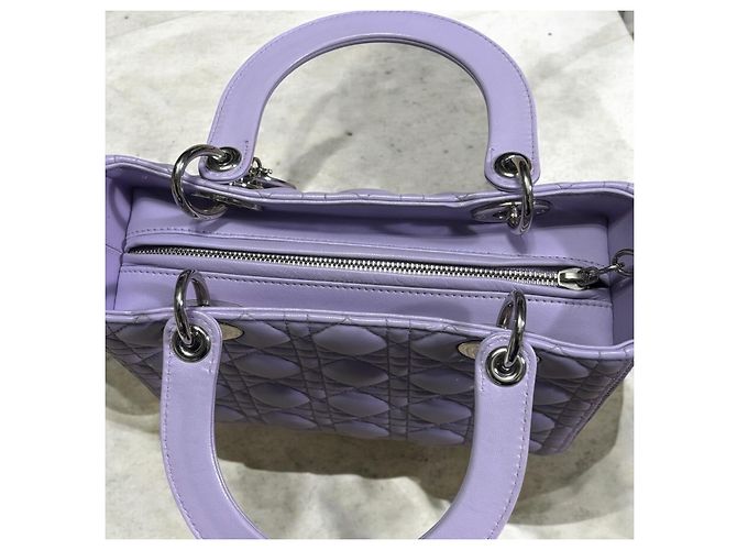 Christian Dior Med Lavender Lady Dior Bag Purple - view 8