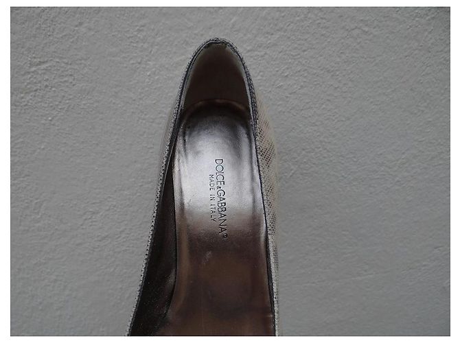 Dolce & Gabbana Python Leather Pumps Brown Beige - view 3