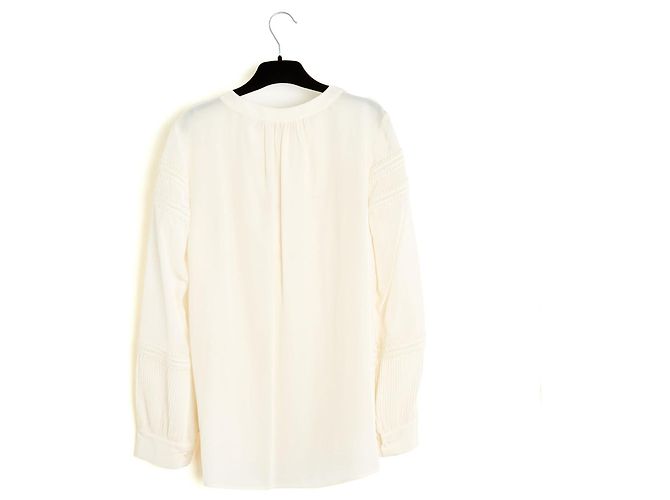 Chloé Top FR40 Milchseide Kostbare Bluse UK12 US10 Chloe Roh - Ansicht 4