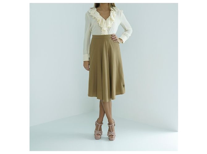 Camisa Gucci de seda beige con cuello de volantes - vista 2