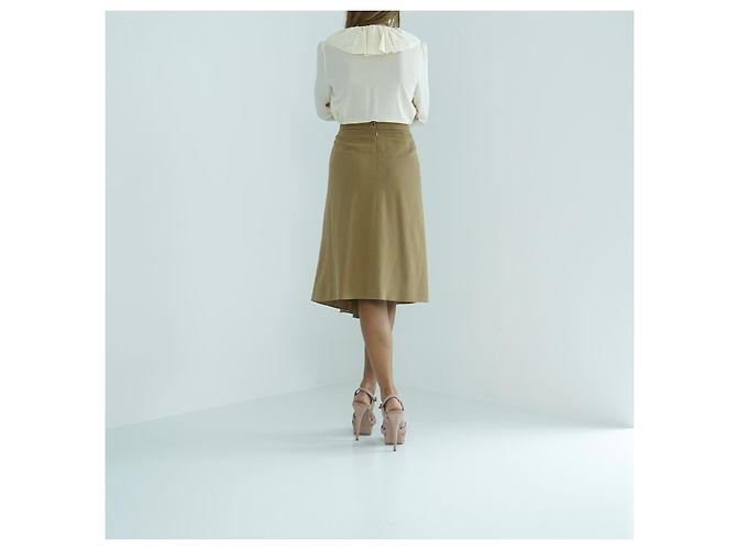 Camisa Gucci de seda beige con cuello de volantes - vista 4