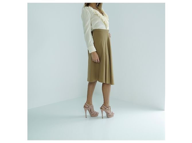 Camisa Gucci de seda beige con cuello de volantes - vista 6