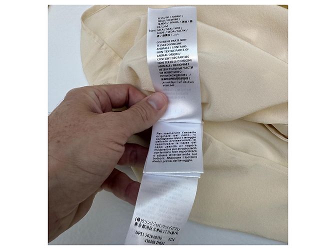 Camisa Gucci de seda beige con cuello de volantes - vista 8