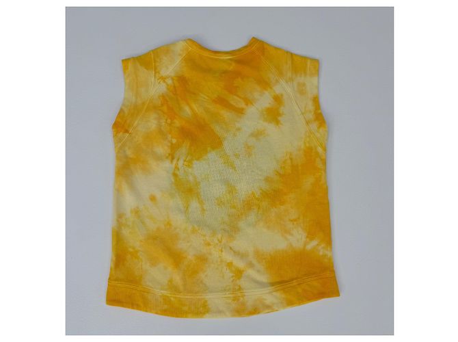 Camiseta Balmain Tie Dye Bordada Amarilla de Algodón Amarillo - vista 3