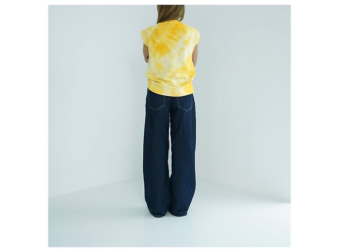 Camiseta Balmain Tie Dye Bordada Amarilla de Algodón Amarillo - vista 6