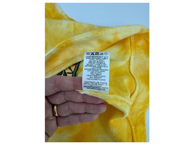 Camiseta Balmain Tie Dye Bordada Amarilla de Algodón Amarillo - vista 7