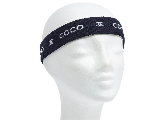 Set Chanel 2000s Ensemble Bandeau Bracciale Coco Fascia Polso Blu Navy - vista 3