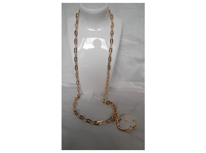 Autre Marque collana a catena oro FACCO con pendente cuore agata D'oro - vista 2